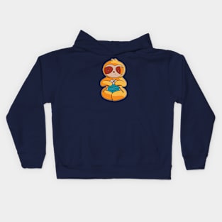 Cute Cartoon Knitting Sloth Kids Hoodie